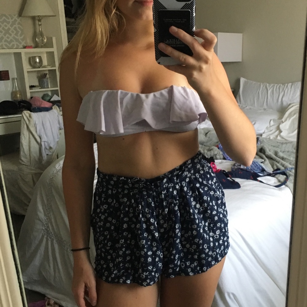 Xhilaration lilac ruffle bikini top swim